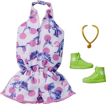 Фото Mattel Барбі Fashions Pack Polka Dot Romper with Dinosaurs Inspired by Jurassic World (GRD45)