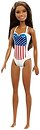 Фото Mattel Барби Doll in Swimsuit with US Flag Brunette (GPB18)