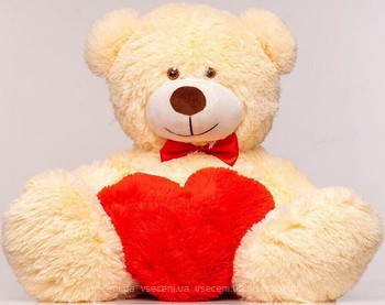 Фото Yarokuz Ведмедик із сердечком Джеймс персиковий 65 см