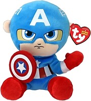 Фото TY Beanie Babies Marvel Капитан Америка (44002)