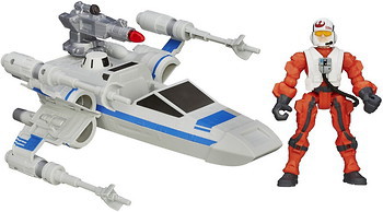 Фото Hasbro Star Wars Звездные Войны Транспортные средства Истребитель X-wing и пилот Сопротивления (B3701/B3702)
