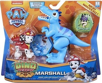 Фото Spin Master Paw Patrol Dino Rescue Marshall and Dinosaur Velociraptor (6059510)