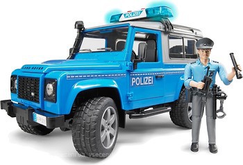Фото Bruder Land Rover Defender і фігурка поліцейського (02597)