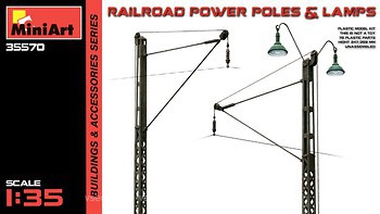 Фото MiniArt железнодорожные электроопоры с фонарями 1:35 (MA35570)