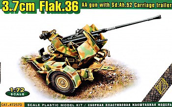 Фото Ace Flak.36 3.7cm. AA Gun With Sd.Ah.52 Carriage Trailer (72570)