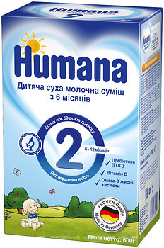 Фото Humana Суміш молочна Folgemilch 2 Prebiotik 600 г