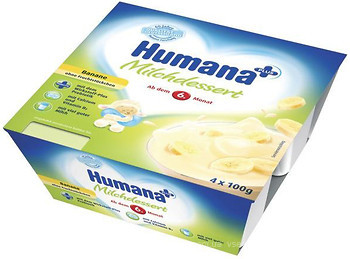 Фото Humana Йогурт молочний з бананом 4x100 г