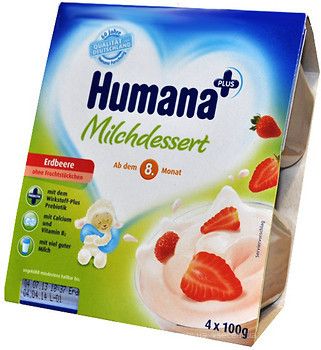 Фото Humana Йогурт молочный с клубникой 4x100 г