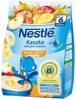 Фото Nestle Каша молочная рисовая с бананом, яблоком, грушей и бифидобактериями 230 г