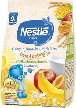 Фото Nestle Каша молочная рисово-кукурузная с яблоком, бананом, абрикосом 230 г