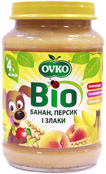 Фото OVKO Пюре Персик, банан и злаки 190 г