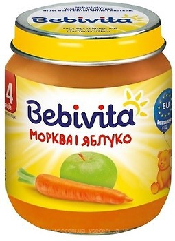 Фото Bebivita Пюре Морковь и яблоко 125 г