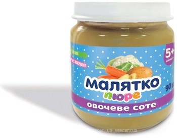 Фото Малятко Пюре Овощное соте 90 г