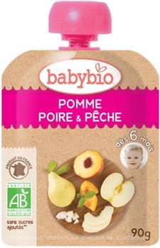 Фото Babybio пюре Яблуко, груша і персик 90 г