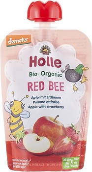 Фото Holle пюре Red Bee яблуко-полуниця 100 г
