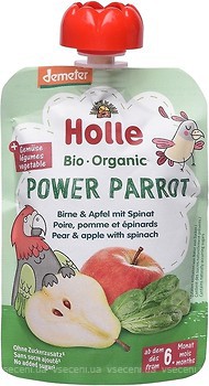 Фото Holle пюре Power Parrot груша-яблуко-шпинат 100 г