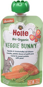 Фото Holle пюре Veggie Bunny морковь, картофель и горошек 100 г