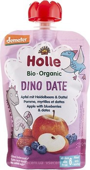 Фото Holle пюре Dino Date яблуко-чорниця-фініки 100 г