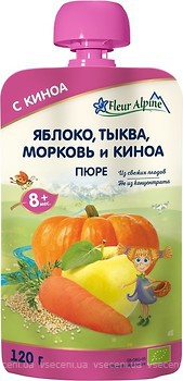 Фото Fleur Alpine Пюре Яблоко, тыква, морковь и киноа 120 г