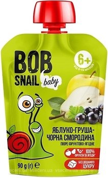 Фото Bob Snail пюре Яблуко-груша-чорна смородина 90 г