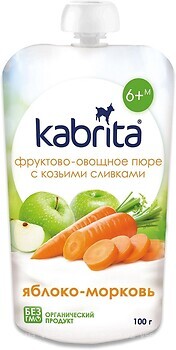 Фото Kabrita Пюре з козячими вершками Яблуко-морква 100 г