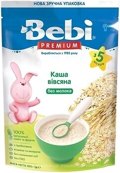 Фото Bebi Premium Каша безмолочна Вівсяна, м'яка упаковка 200 г