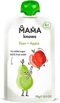 Фото Mama knows Пюре груша-яблуко без цукру 90 г