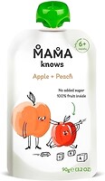 Фото Mama knows Пюре яблуко-персик без цукру 90 г
