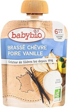 Фото Babybio пюре из козьего молока с грушей и ванилью 85 г