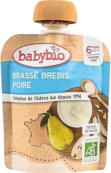 Фото Babybio пюре з овечого молока з грушею 85 г