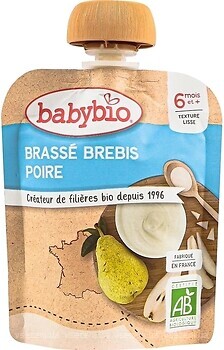 Фото Babybio пюре из овечьего молока с грушей 85 г