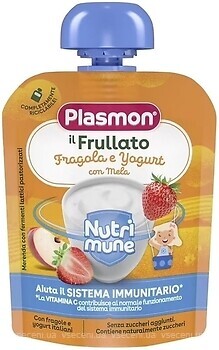 Фото Plasmon Пюре Яблоко, клубника и йогурт 85 г