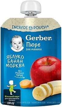 Фото Gerber Пюре яблуко-банан-морква 150 г