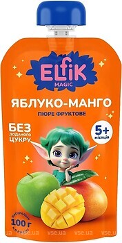 Фото Elfik Magic пюре Яблуко і манго без цукру 100 г