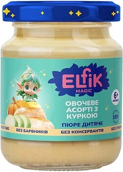 Фото Elfik Magic пюре Овощное ассорти с курицей 100 г