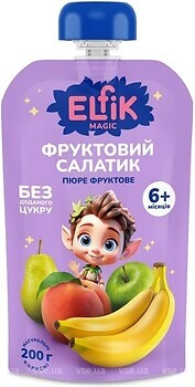 Фото Elfik Magic пюре Фруктовий салатик з яблук, груш, персиків і бананів 200 г