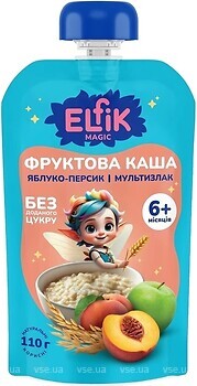 Фото Elfik Magic Фруктова каша з яблук, персиків і мультизлакової каші 110 г