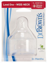Фото Dr. Browns Соска для бутылочки с широким горлышком Уровень 1, 2 шт. (352)