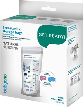Фото Baby Ono Пакети для зберігання грудного молока Natural Nursing 20 шт. (1099)