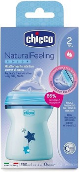 Фото Chicco Пляшечка пластик Natural Feeling Color 250 мл від 2 міс. (80825)