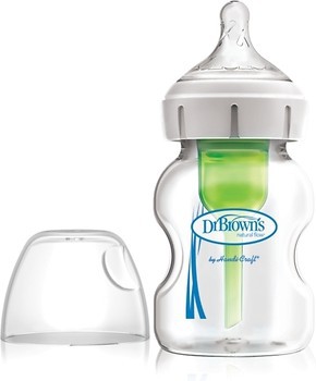 Фото Dr. Browns Пляшечка для годування Natural Flow Options широка шийка 150 мл 1 шт. (WB51700)