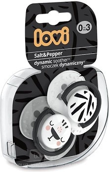Фото Canpol babies Пустышка силиконовая симметричная Lovi Salt & Pepper 0-3 мес 2 шт. (22/877)