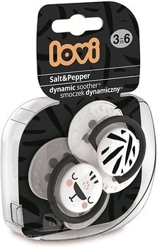 Фото Canpol babies Пустушка силіконова симетрична Lovi Salt & Pepper 3-6 міс 2 шт. (22/878)