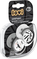 Фото Canpol babies Пустышка силиконовая симметричная Lovi Salt & Pepper 18+ мес 2 шт. (22/880)