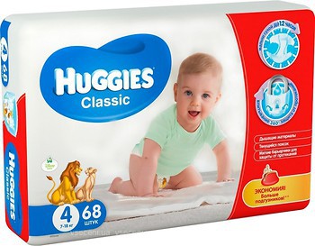 Фото Huggies Classic 4 (7-18 кг) 68 шт