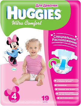 Фото Huggies Ultra Comfort 4 для дівчаток (19 шт)