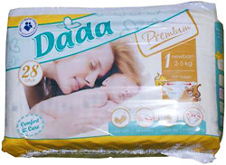 Фото Dada Premium 1 (2-5 кг) 28 шт