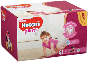 Фото Huggies Pants 4 для дівчаток (72 шт)