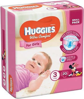 Фото Huggies Ultra Comfort 3 для дівчаток (20 шт)