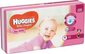 Фото Huggies Ultra Comfort 4 для дівчаток (50 шт)